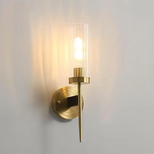 Copper natural color 1-Light Glass Wall view 3
