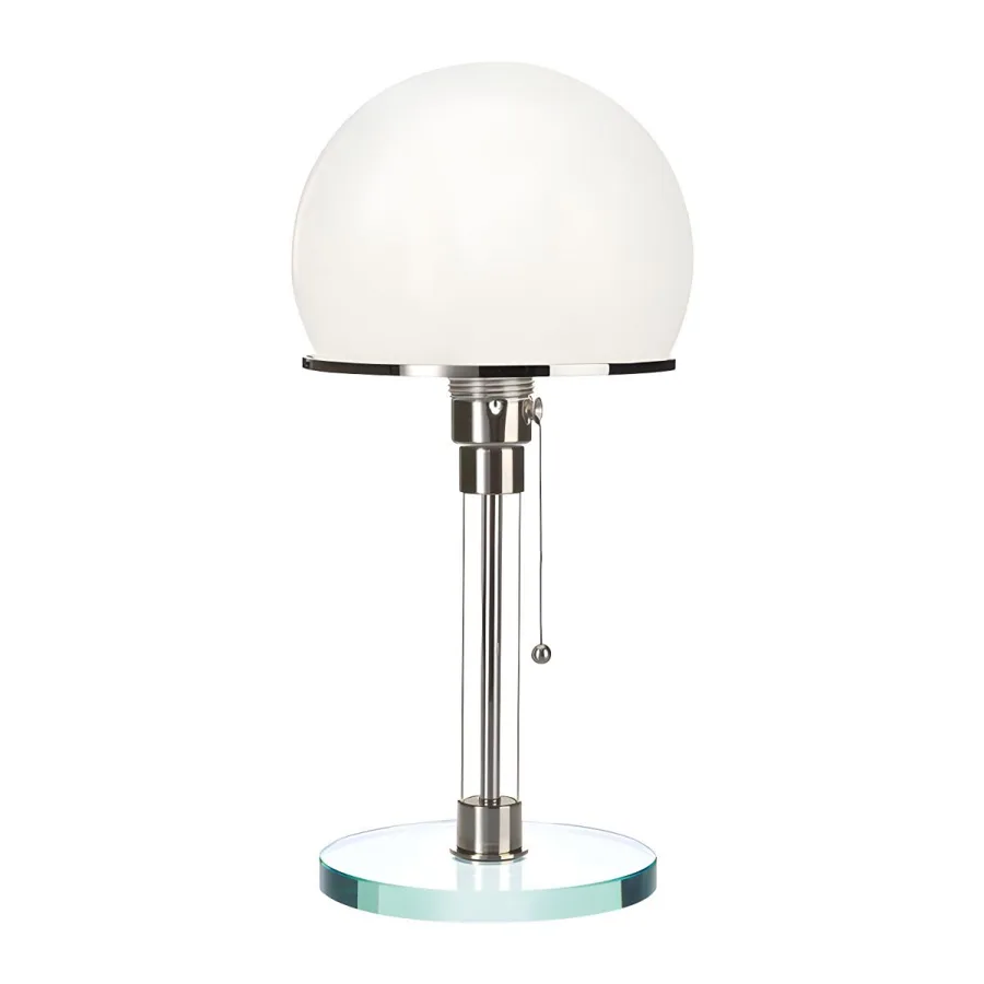 White 1-Light Glass Table Lamp view 1