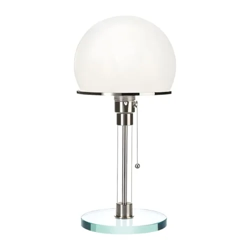White 1-Light Glass Table Lamp view 2