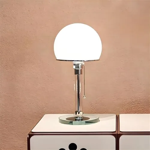 White 1-Light Glass Table Lamp view 3