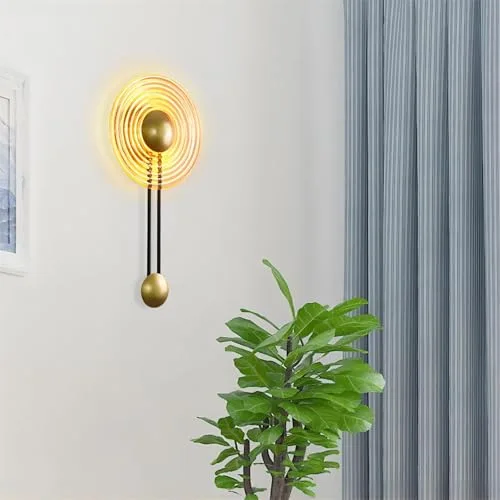 Golden/amber 1-Light Glass Wall view 3