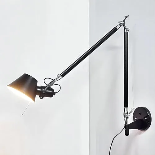 Modern Simple Telescopic Folding Rocker arm Black Wall lamp view 2