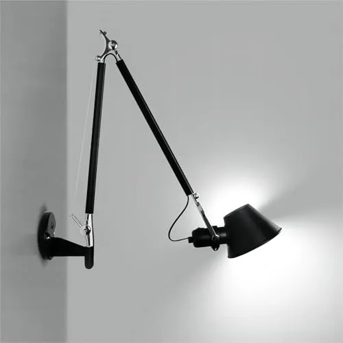 Modern Simple Telescopic Folding Rocker arm Black Wall lamp view 3