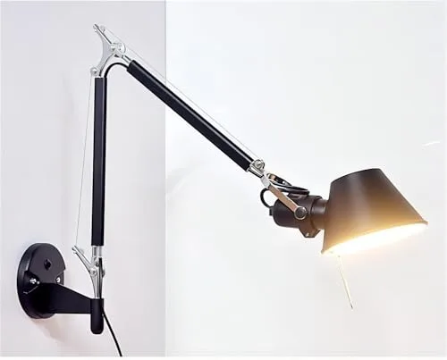 Modern Simple Telescopic Folding Rocker arm Black Wall lamp view 2