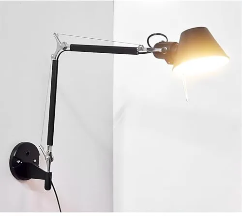 Modern Simple Telescopic Folding Rocker arm Black Wall lamp view 3