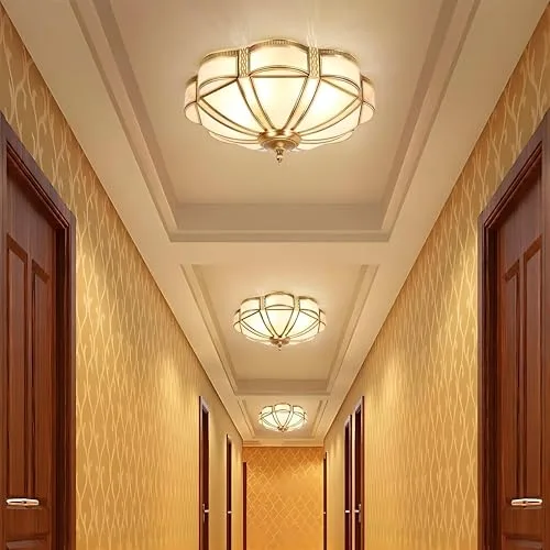 17.7 Inch Flush Mount Ceiling Light, 4 Lights Brass view 2