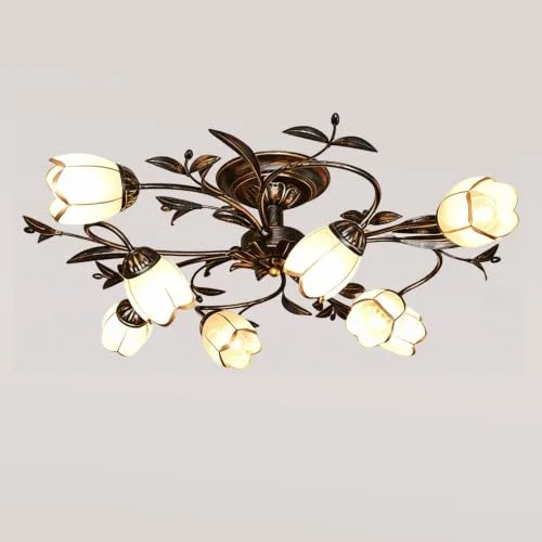 31.5 Inch 8-Light Branch Shaped Ceiling Lights, Creative Retro view 1