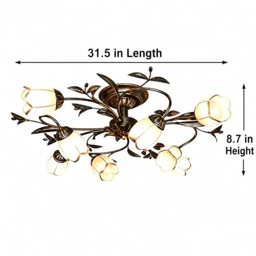 31.5 Inch 8-Light Branch Shaped Ceiling Lights, Creative Retro view 3