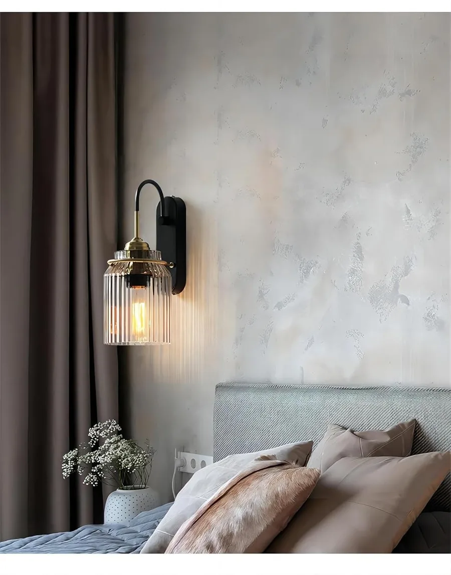 Gold 1-Light Glass Sconce view 1