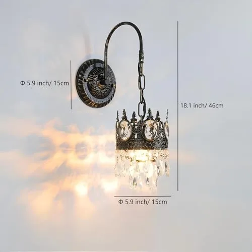 Black (Golden Rubbed) Sconce view 3