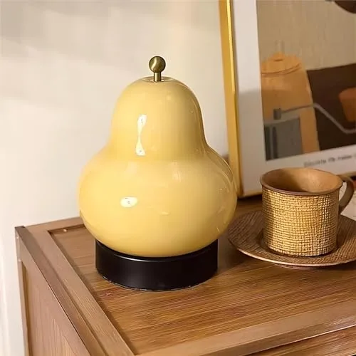 French Cream Pear Table Lamp Bedroom Bedside Minimalist Living view 1