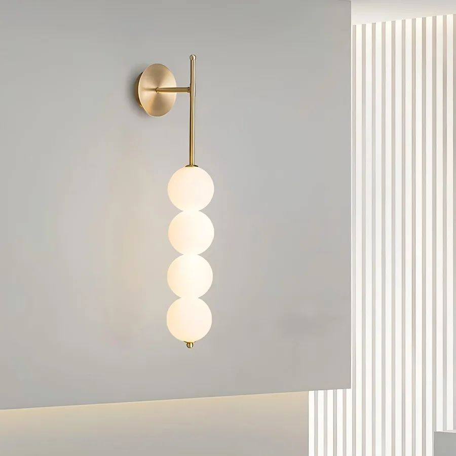 Gold & White Glass Sconce view 1
