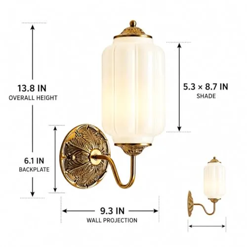 Gold and White Sconce view 3