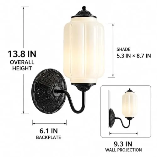 White / Black Sconce view 3