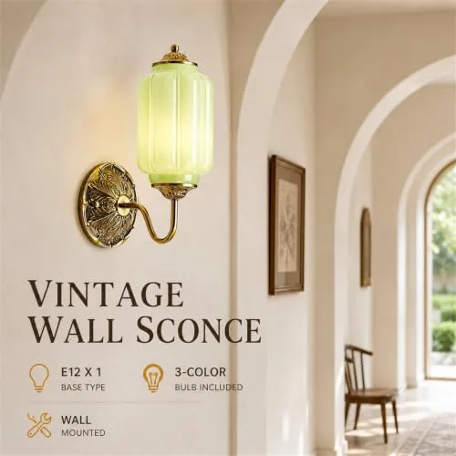 Gold and Jade Green Sconce view 2