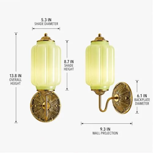 Gold and Jade Green Sconce view 3