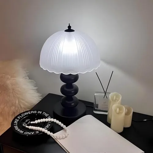Vintage Table Lamp, Decorative Table Light with Glass Dome view 3