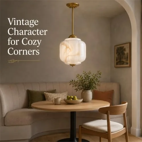 Dual-Purpose Milk Glass Pendant Light Chandelier, 9.8 Inch Metal view 3