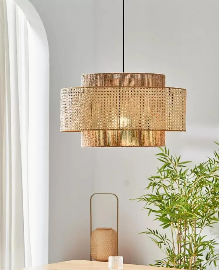 1-Light Rattan Chandelier view 1
