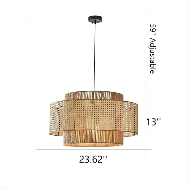 1-Light Rattan Chandelier view 3