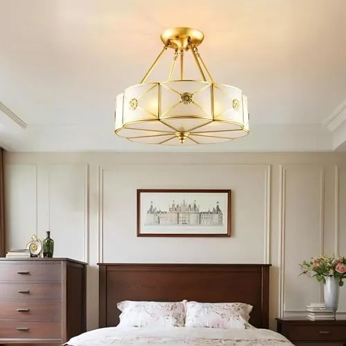 17.7 Inch Semi Flush Mount Ceiling Light, 4 Lights view 3
