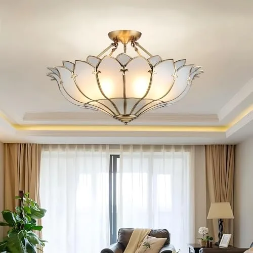 17.7 Inch Semi Flush Mount Ceiling Light, 4 Lights view 3