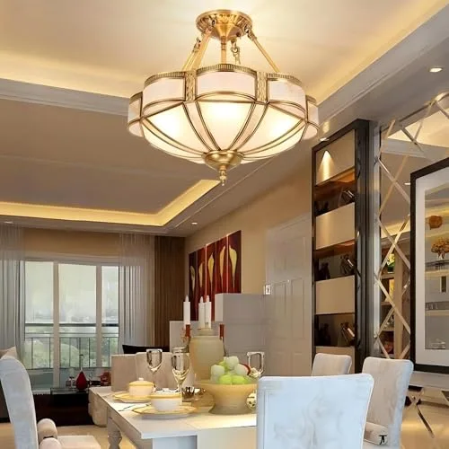 23.6 Inch Semi Flush Mount Ceiling Light, 6 Lights view 3