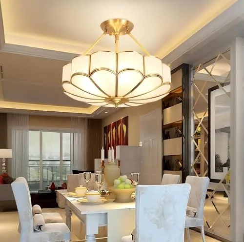 23.6 Inch Semi Flush Mount Ceiling Light, 6 Lights view 3