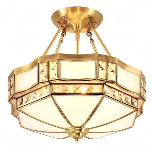 23.6 Inch Semi Flush Mount Ceiling Light, 6 Lights view 1