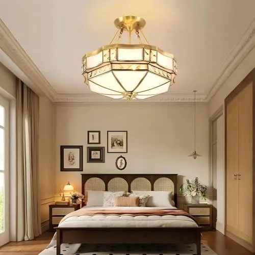 23.6 Inch Semi Flush Mount Ceiling Light, 6 Lights view 2