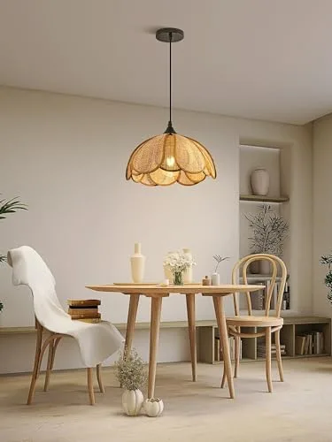 Log Color 1-Light Rattan Chandelier view 2