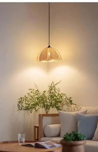 Log Color 1-Light Rattan Chandelier view 3