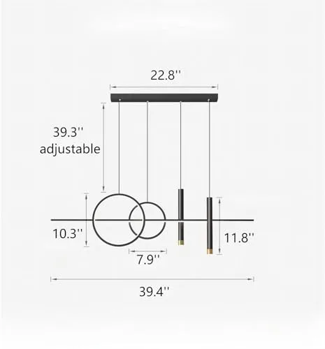 5 Lights LED Island Light, 39.4 Inch Creative Island view 2