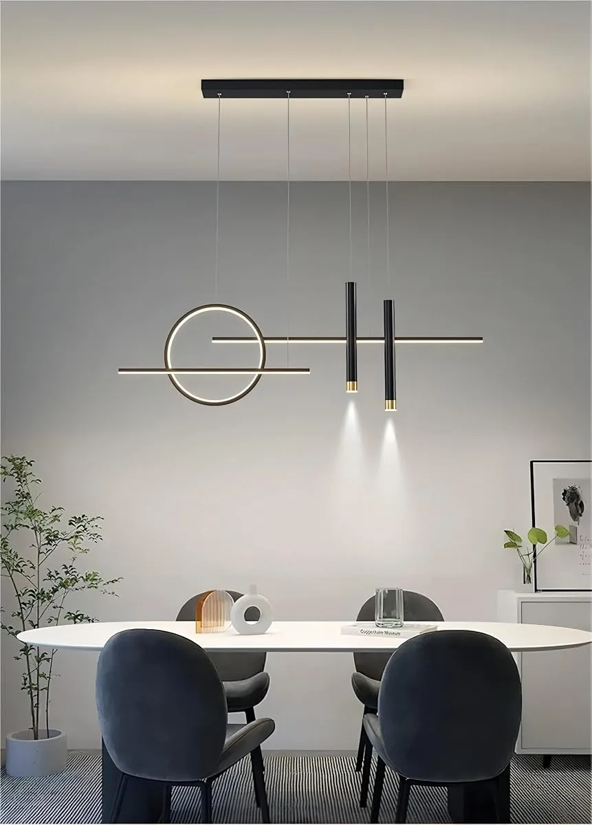 Black 5-Light Aluminum Chandelier view 1