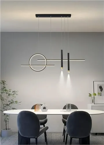 Black 5-Light Aluminum Chandelier view 2