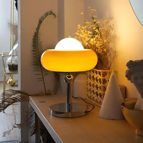 Modern Table Lamp, 11 Inch Bauhaus Style Round Bedside view 2