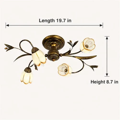 19.7 Inch 4-Light Branch Shaped Ceiling Lights, Creative Retro view 3