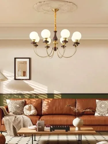 Walnut Chandelier view 1