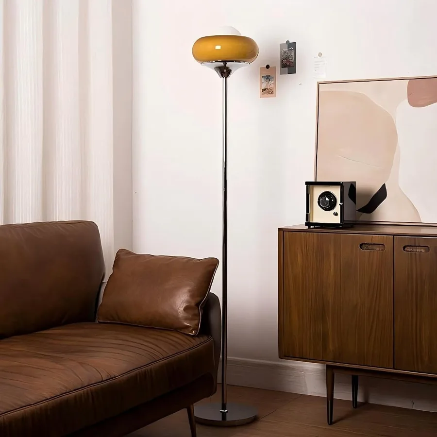 Orange 1-Light Glass Floor Lamp view 1