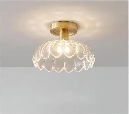 American Simple All-Copper Glass Ceiling Light Corridor Cloakroom Light view 1