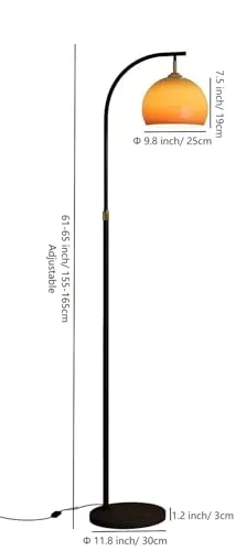 Orange Floor Lamp, Bauhaus Floor Standing Light with Glass view 3