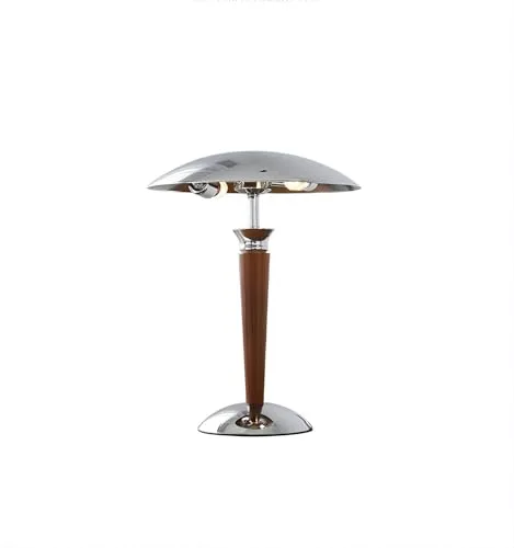 Chrome + Walnut 2-Light Ironmongery Table Lamp view 2