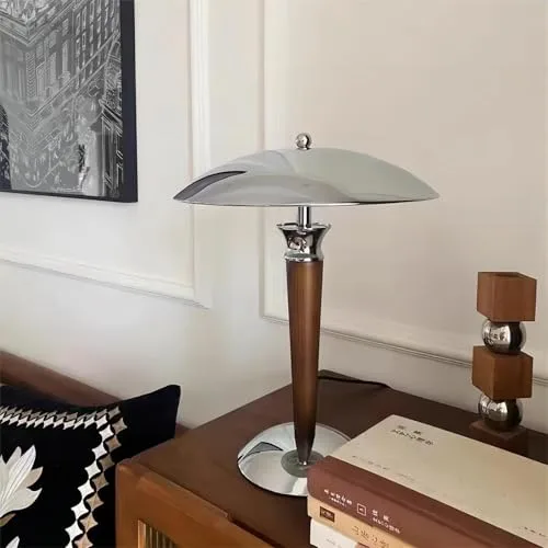 Chrome + Walnut 2-Light Ironmongery Table Lamp view 3