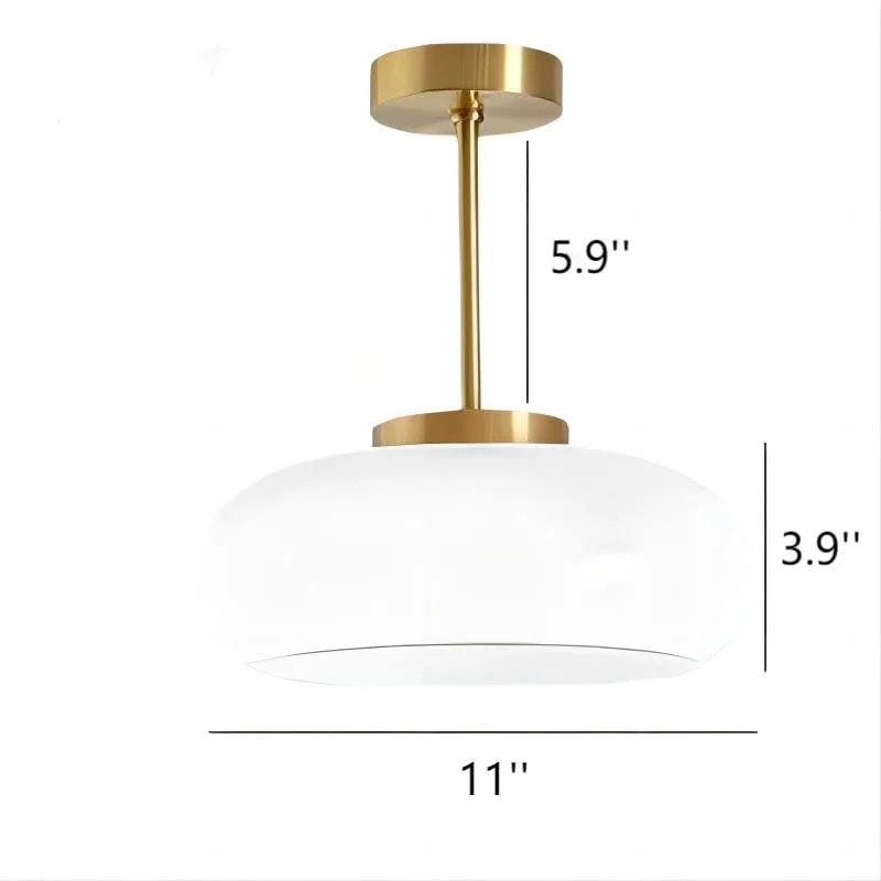 Vintage Glass Recessed Ceiling Light 1 Light Balcony Aisle view 2