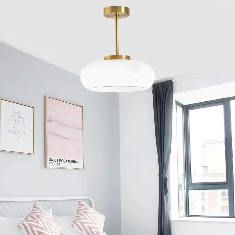 Vintage Glass Recessed Ceiling Light 1 Light Balcony Aisle view 3