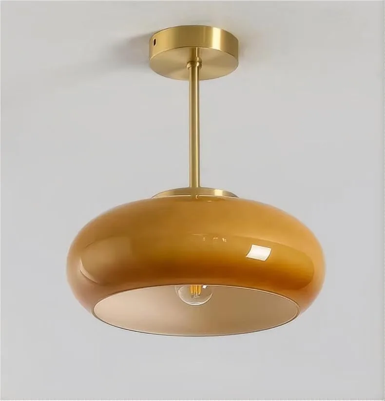Vintage Glass Recessed Ceiling Light 1 Light Balcony Aisle view 2