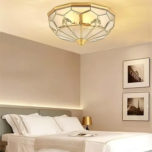 23.6 Inch Flush Mount Ceiling Light, 6 Lights Brass view 1