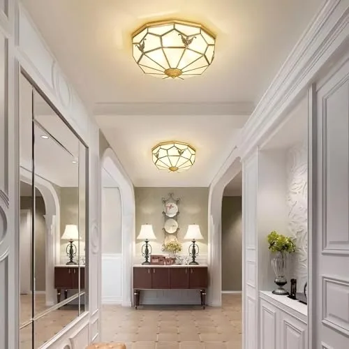 23.6 Inch Flush Mount Ceiling Light, 6 Lights Brass view 2