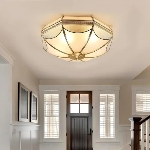 23.6 Inch Flush Mount Ceiling Light, 6 Lights Brass view 3