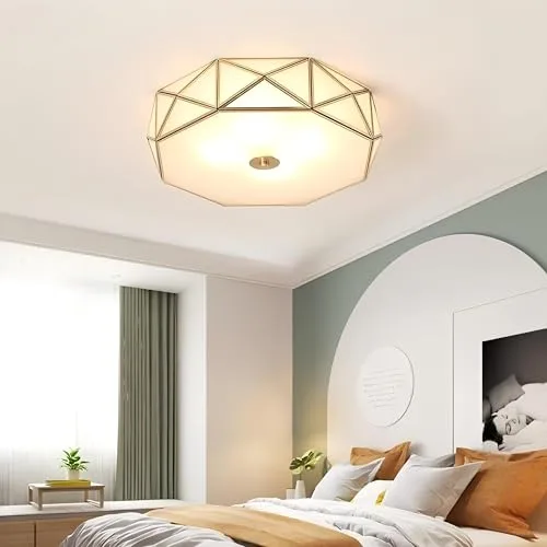23.6 Inch Flush Mount Ceiling Light, 6 Lights Brass view 3